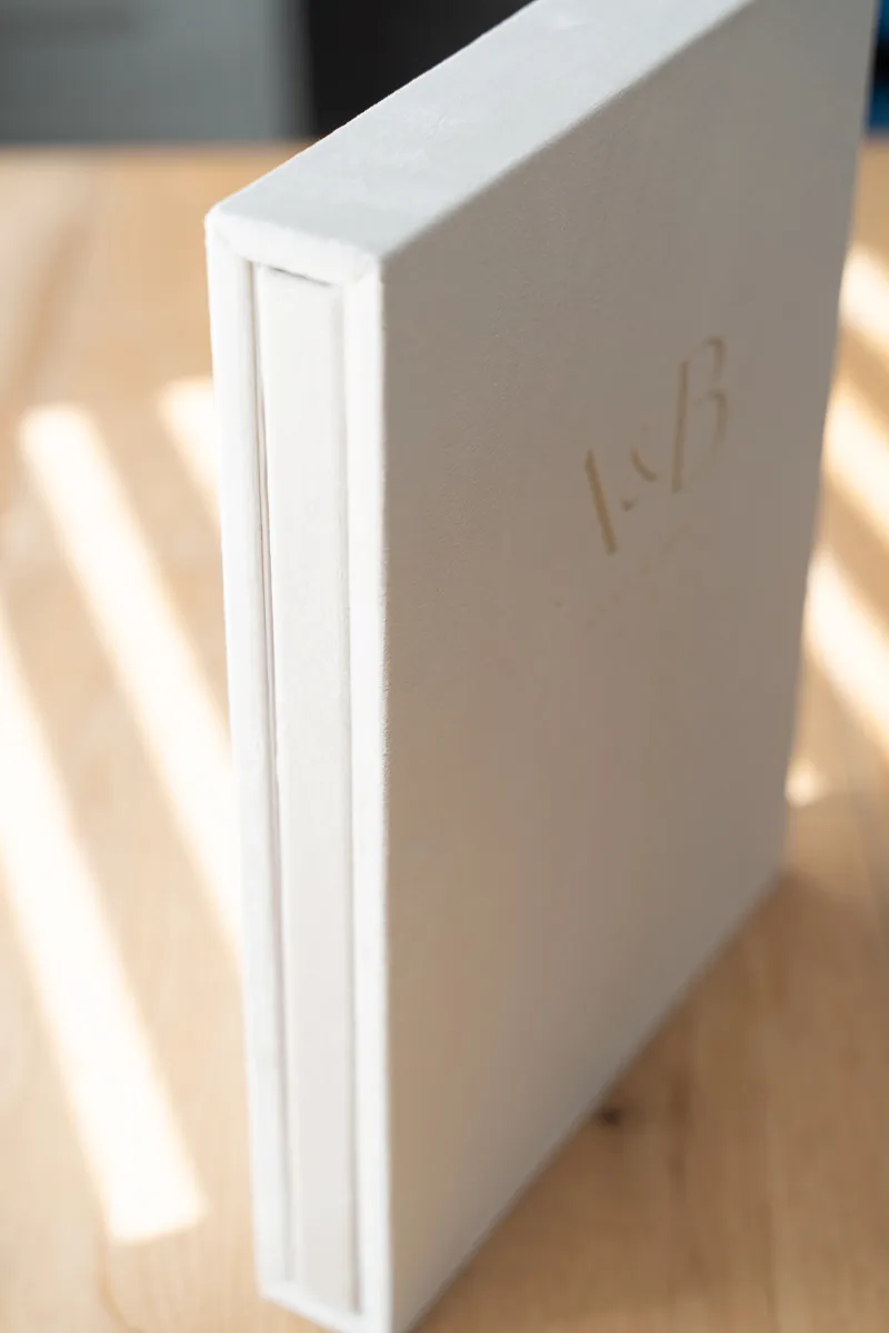 Beautiful white velvet printed wedding album 2