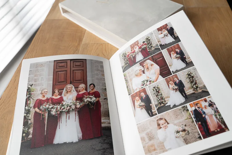 Beautiful white velvet printed wedding album 6