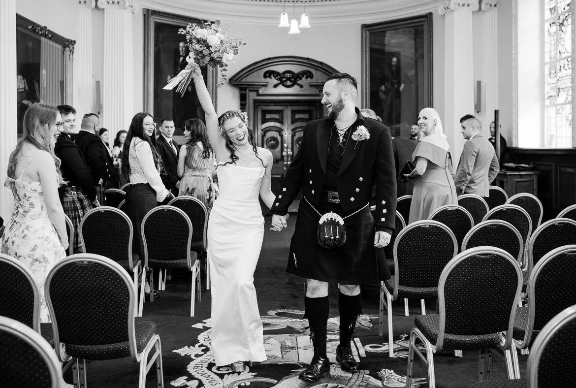Bride groom belfast city hall ceremony room