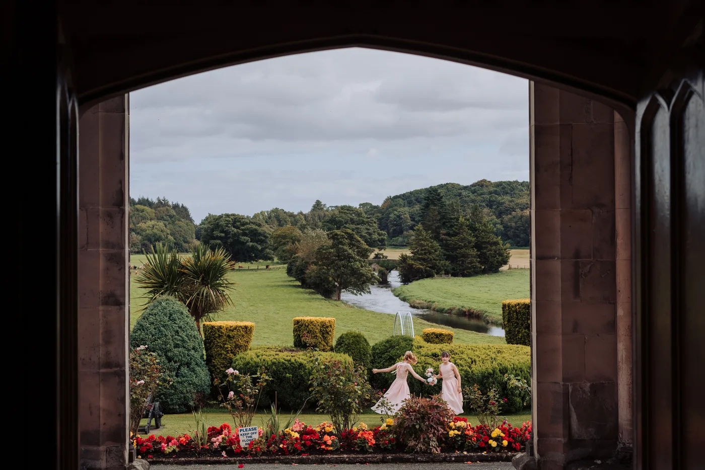 Flowergirls dance at killymoon castle