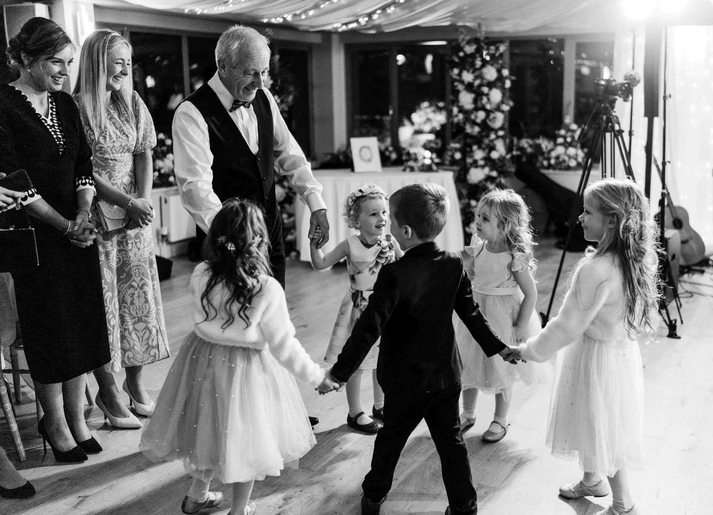 Grandkids dance with grandad at wedding killeavy