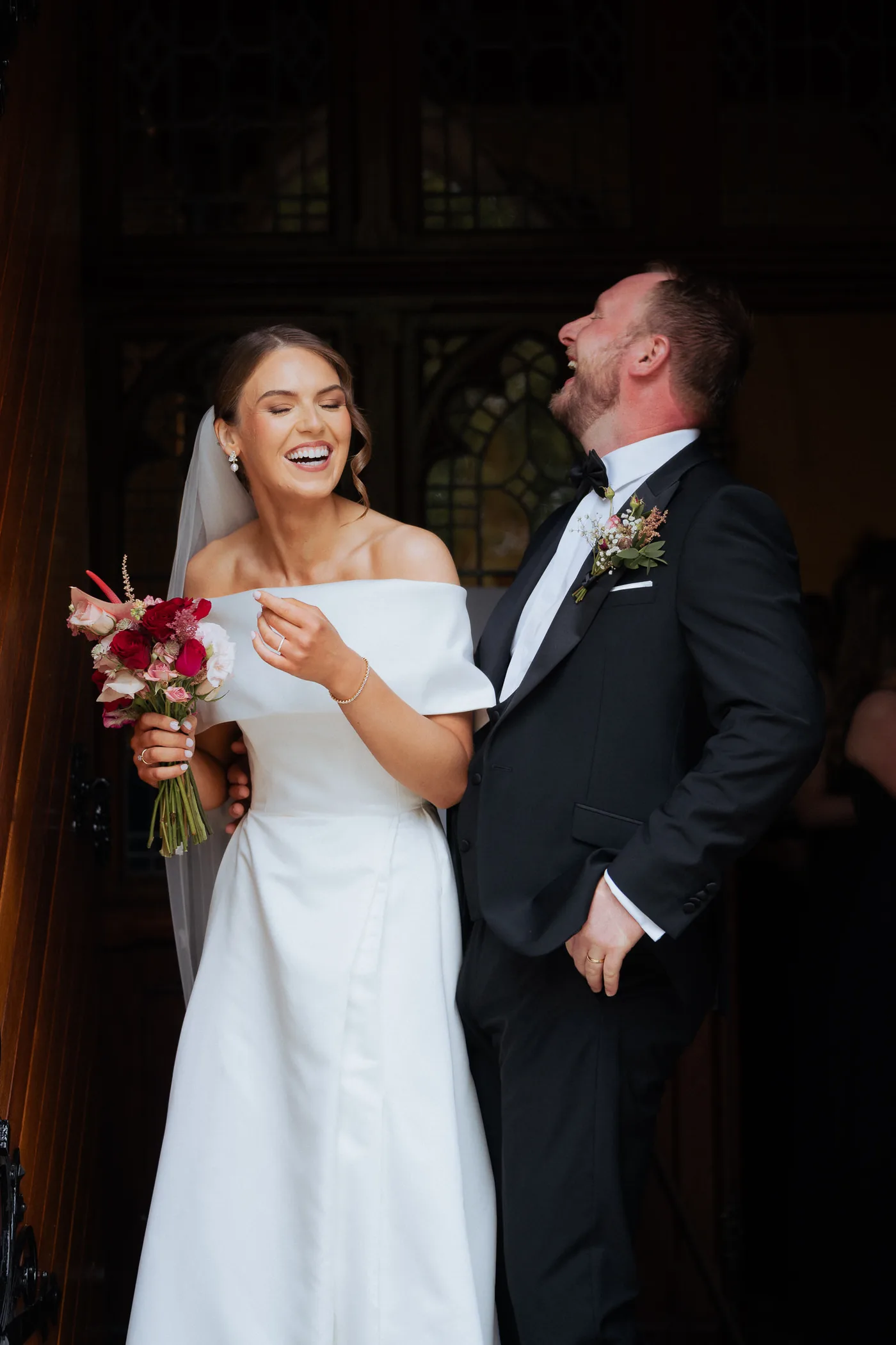 Married couple laughing