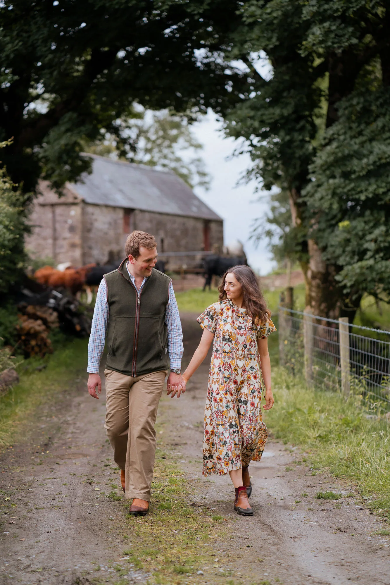 Couples engagement shoot on farm 2
