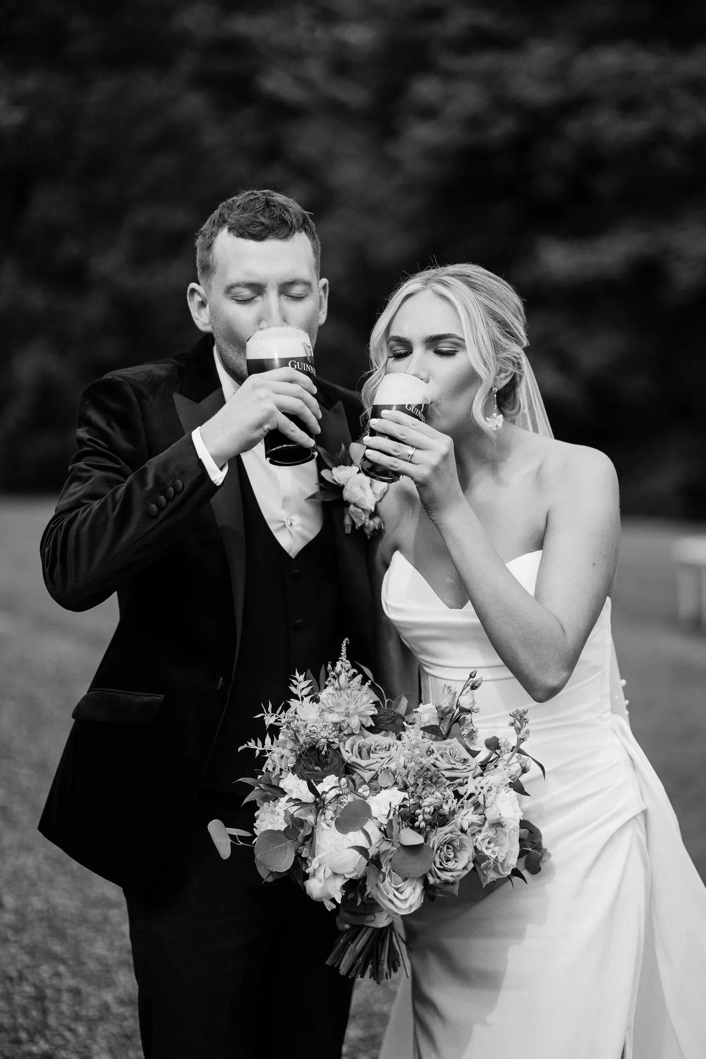 Bride groom guinness