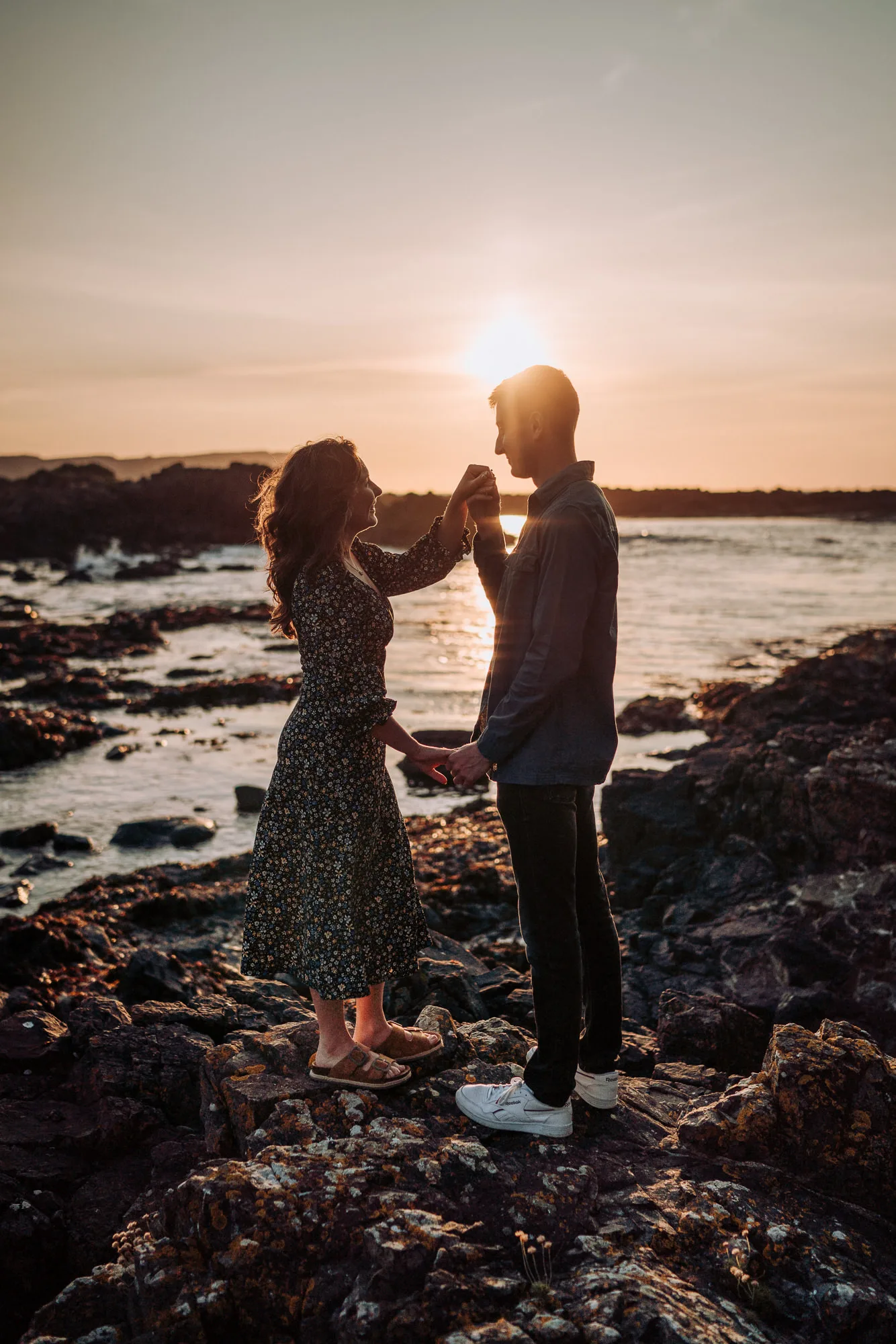 Engagement shoot dunseverick harbour funshoot
