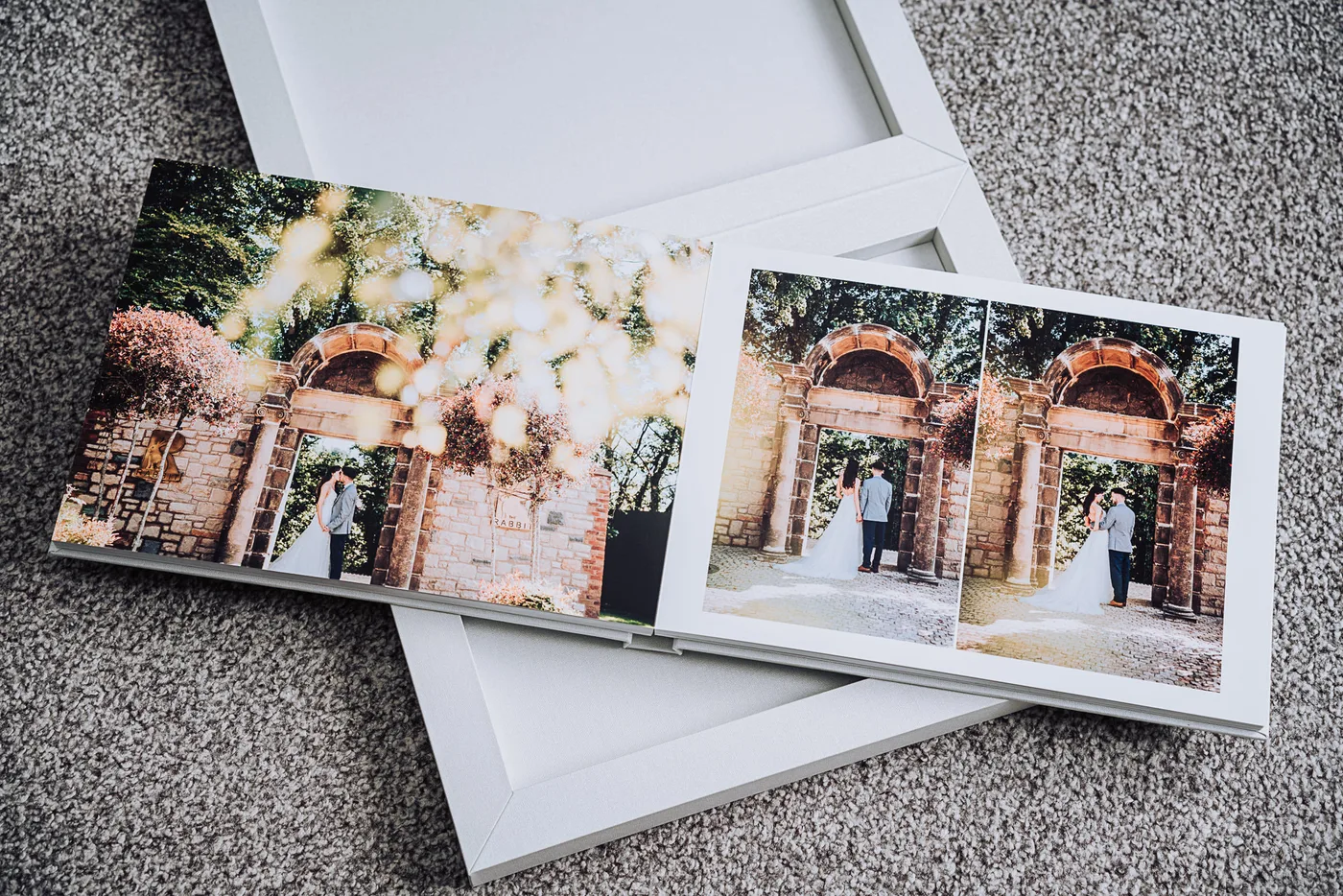 Wedding album open spread